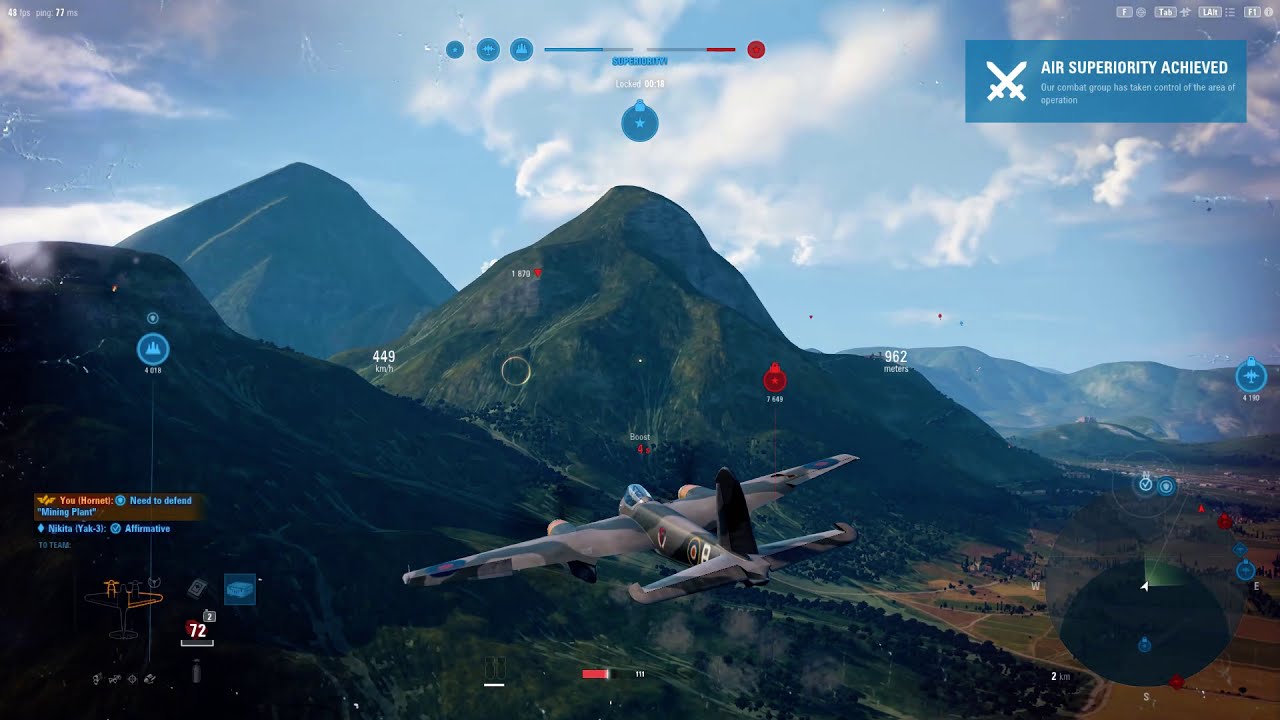 World of Warplanes gameplay - Heavy Fighter (U.K. Hornet)