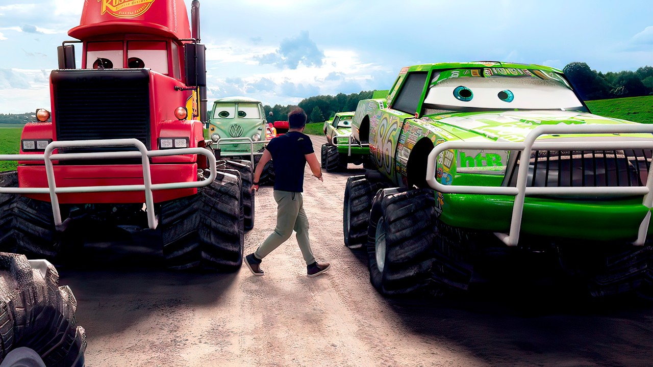 Lightning McQueen in Real Life Disney pixar Cars Drifts STORM transformers