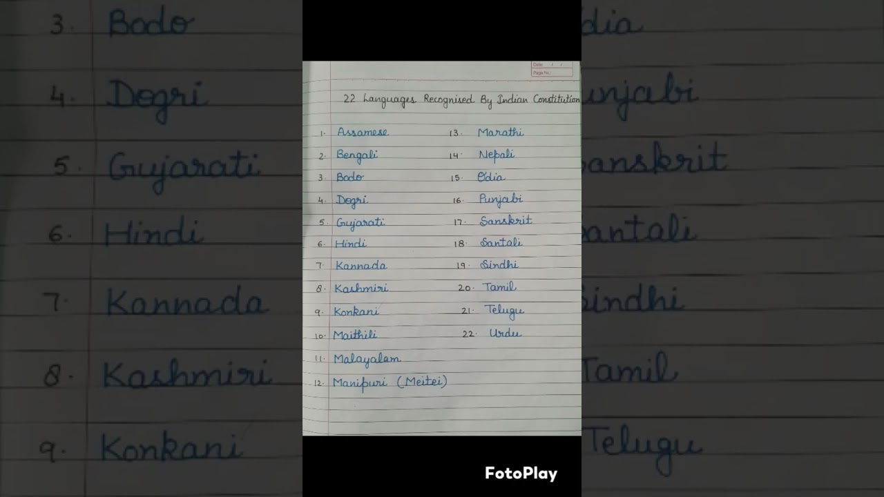 22 languages recognized by Indian constitution #languages #india #indianconstitution #ytshort