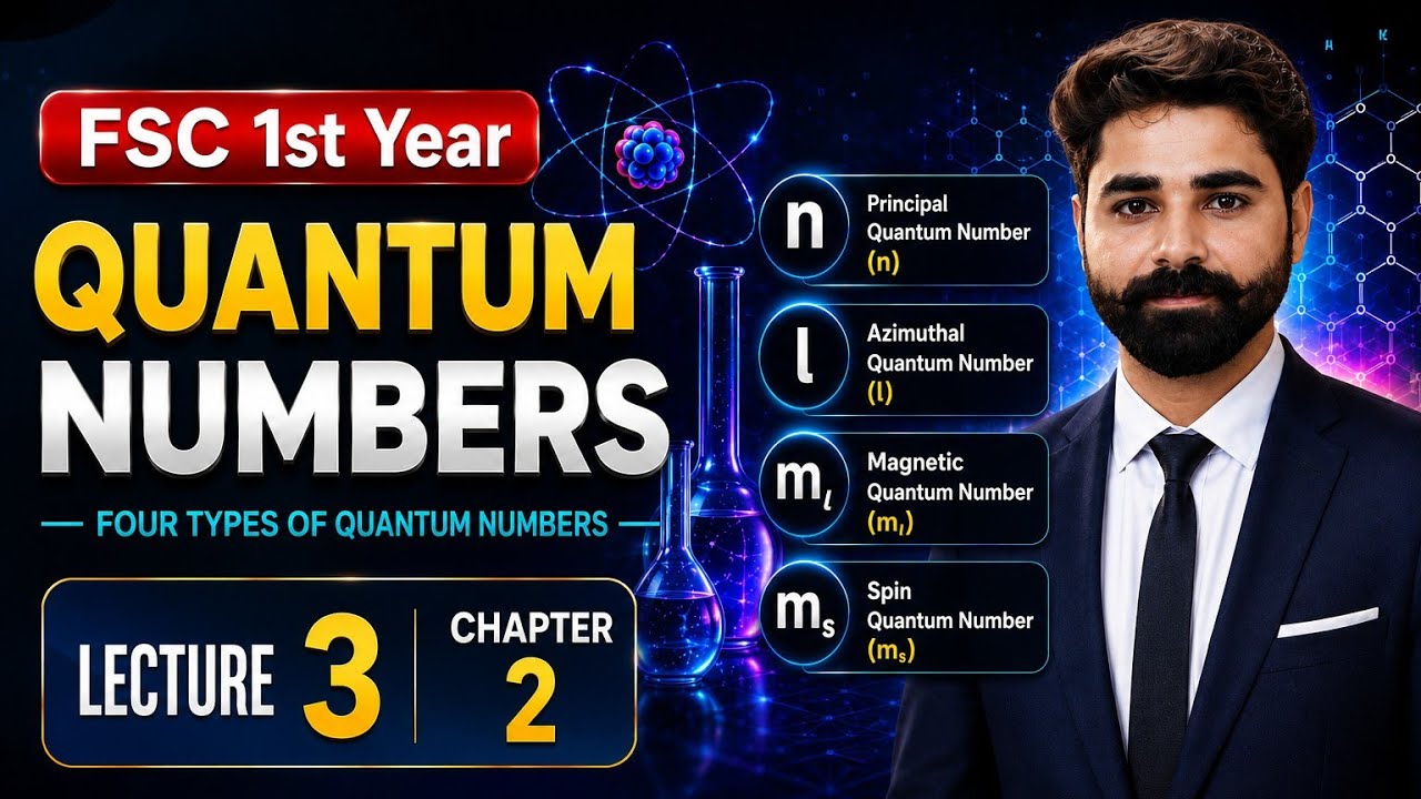 Quantum Numbers | Types of Quantum Numbers | Lecture 3 | Chapter 2 | FSc 1st Year Chemistry