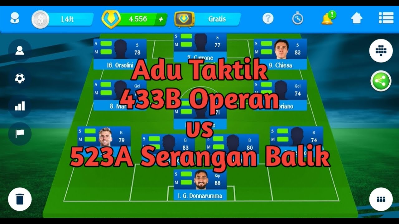 Taktik OSM. Taktik 433B untuk melawan 523A serangan balik