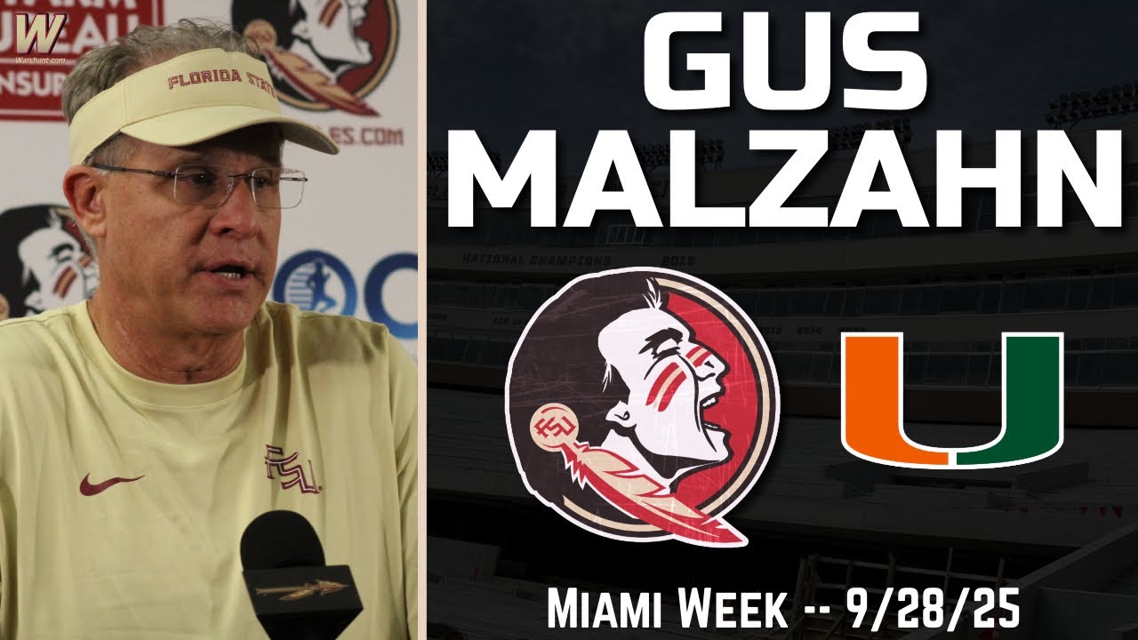 Гас Малзан, FSU Virginia, 28 сентября 2025 г. | FSU Miami | Футбол штата Флорида | Warchant TV