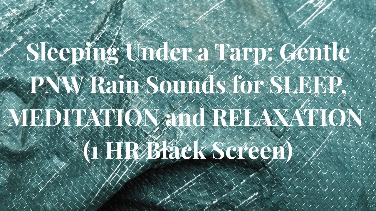 🌧️Cozy Rain on Tarp, Gentle PNW Rain Sounds for SLEEP, MEDITATION and RELAXATION (1 HR Black Screen)