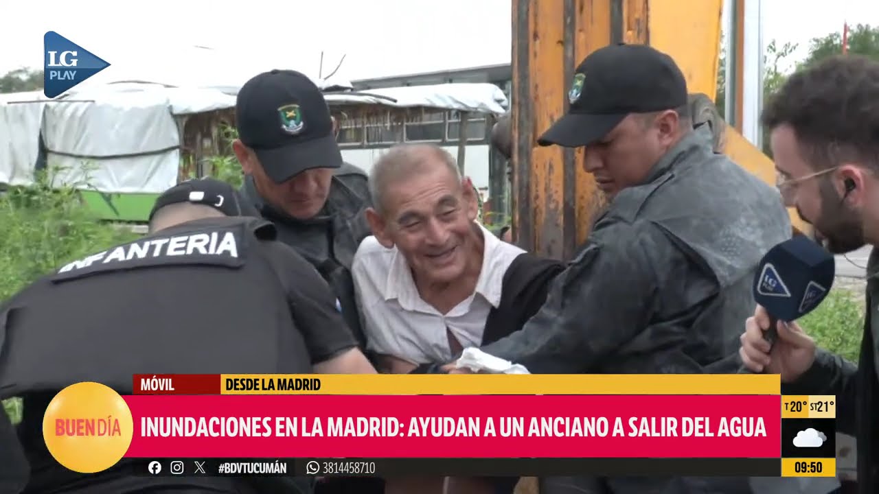 Estragos en La Madrid: un hombre mayor escapa del agua y un comerciante perdió cinco heladeras