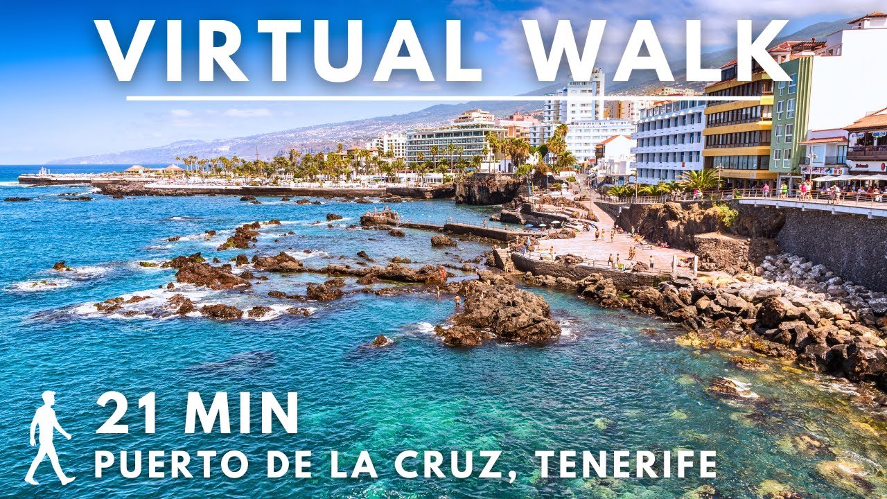 Virtual Walk along the Waterfront in Puerto de la Cruz, Tenerife #virtualwalk