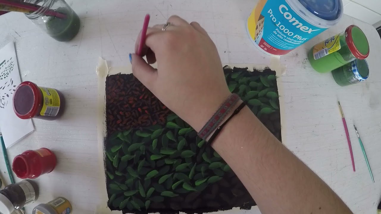 Muro verde ¿Cómo hacer textura de hojas / follaje en murales?