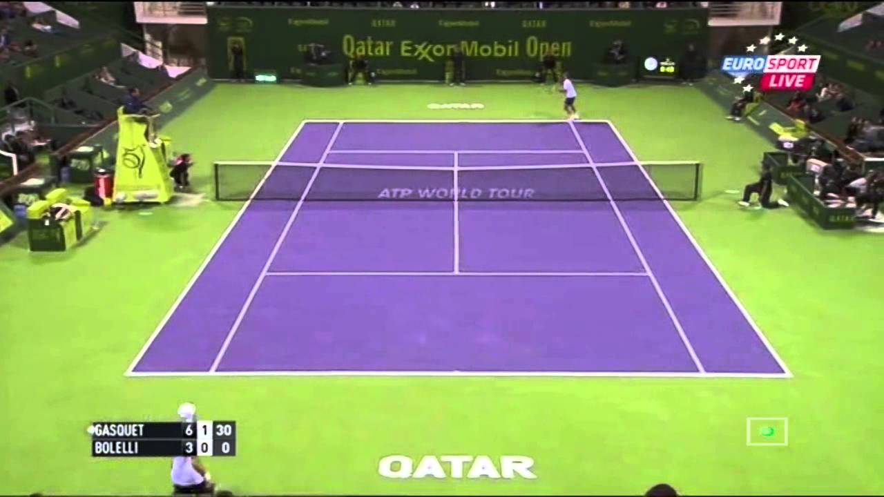 Richard Gasquet vs Simone Bolelli- Doha 2015 R2 Highlights [720p]