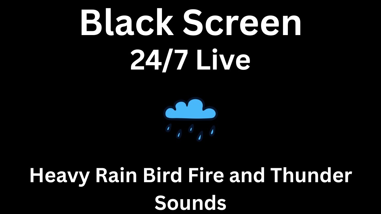 🔴 10 Hours Deep Sleep Heavy Rain Thunder Sounds for Sleeping - Black Screen | Thunderstorm Rest Live
