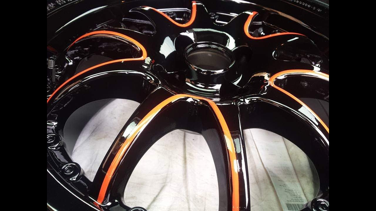 Felgen Streifen 2 Farbig lackieren  in einem Durchgang  Kein Warten notwendig/ Rims double colored