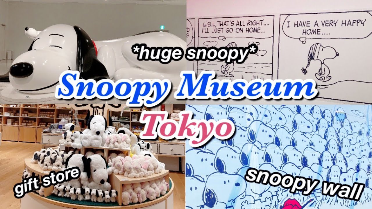 SNOOPY MUSEUM TOKYO VLOG IN JAPAN | huge snoopy, snoopy wall, Peanuts comic strips
