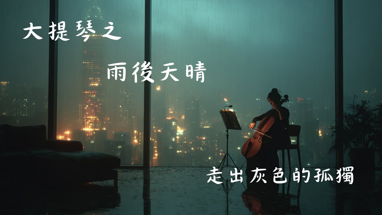 [2小時] 大提琴的雨後天晴｜城市夜色中的低頻旋律 | Cello After Lonlyness Grey Sky | instrumental, relaxing, chill