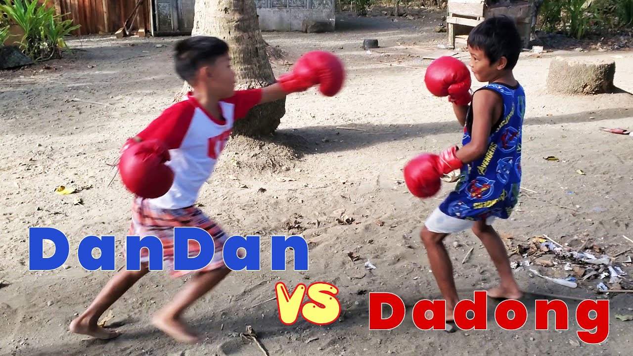 Knock Down 2 Times - Kids Boxing in Philippines Backyard Fight with Gloves