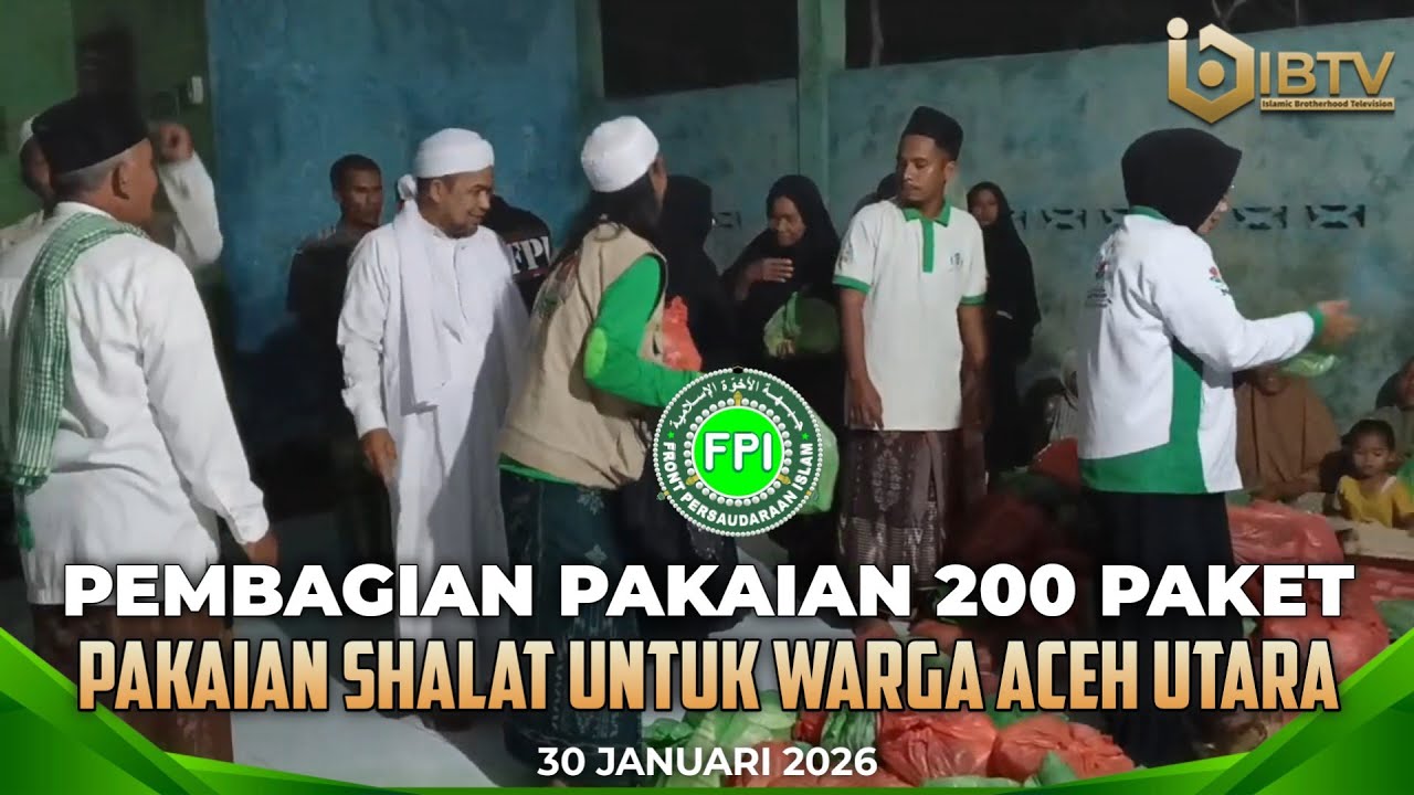 PEMBAGIAN PAKAIAN 200 PAKET PAKAIAN SHALAT UNTUK WARGA DI ACEH UTARA