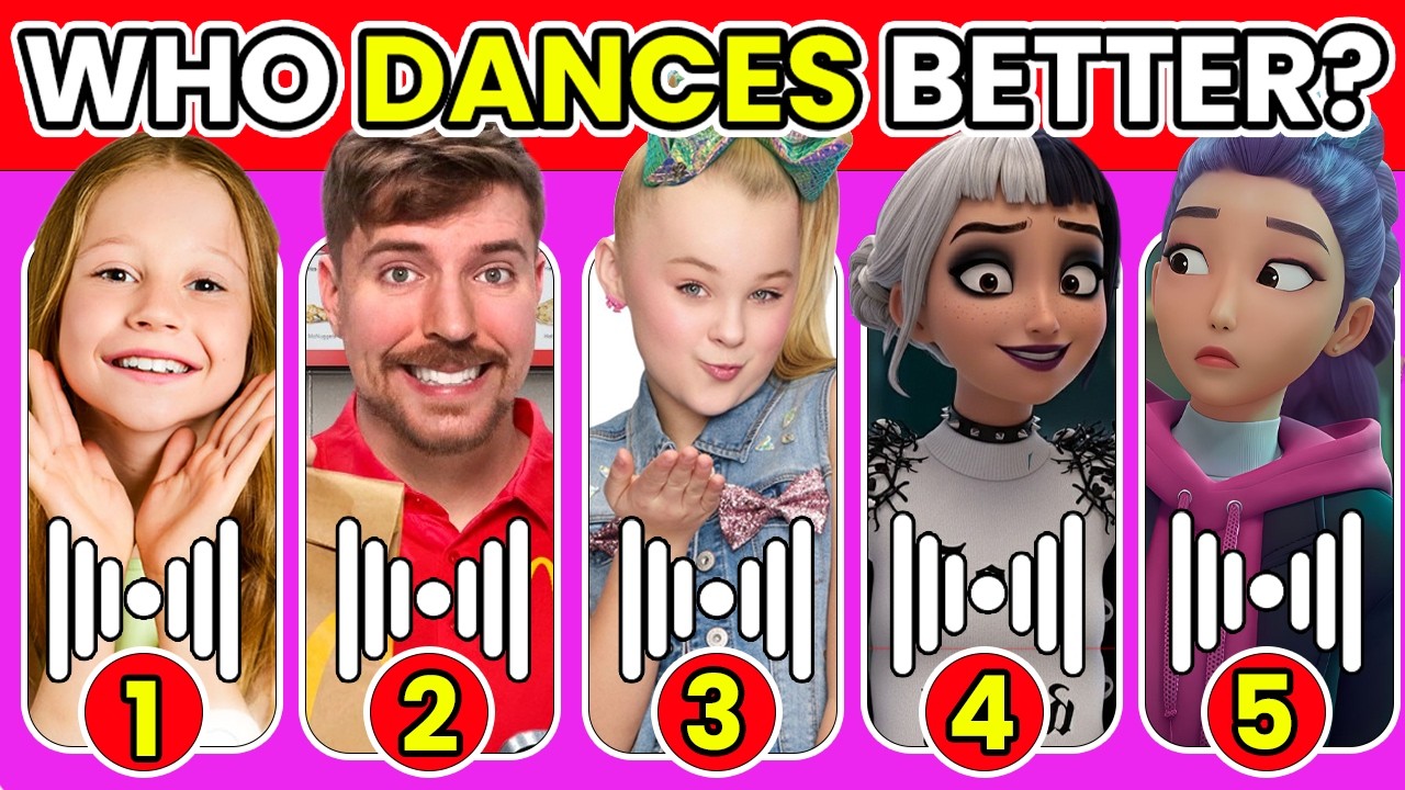 Guess Who Is Singing? Who DANCES Better?🎤💃🎶 Like Nastya, MrBeast, Rumi, Zoey, JoJo Siwa | Deep Quiz