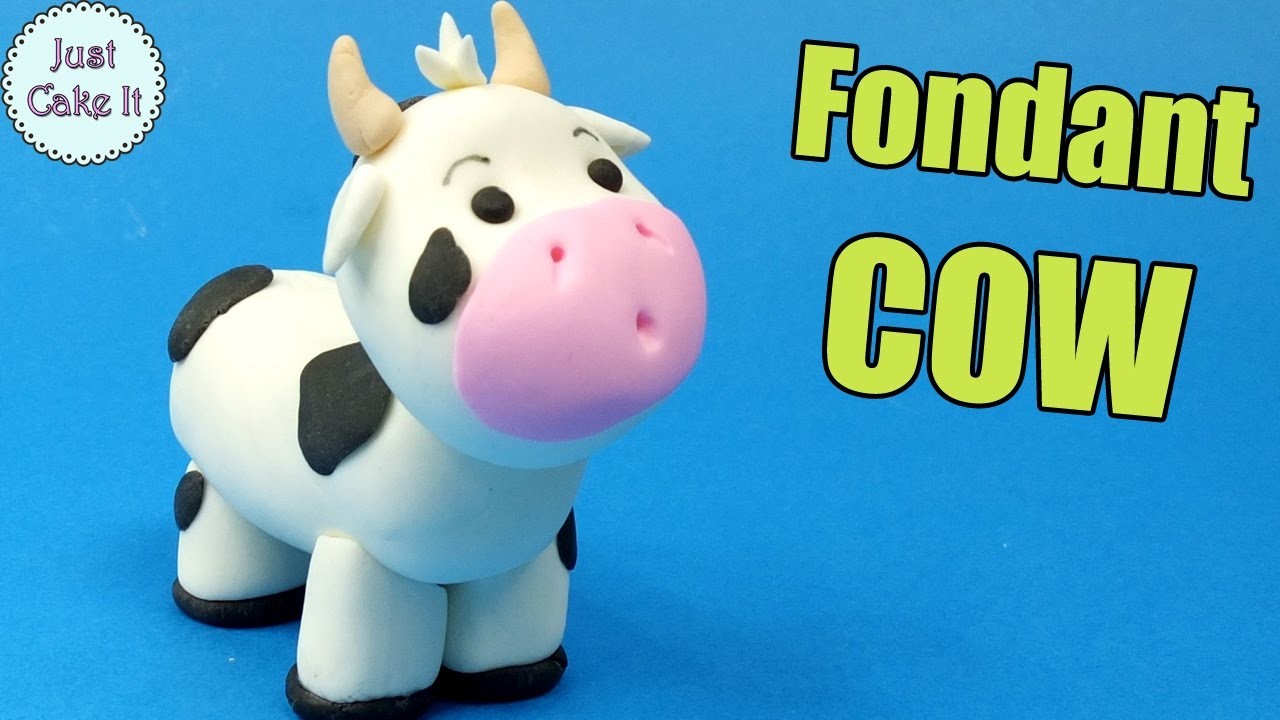How to make Fondant COW cake topper tutorial