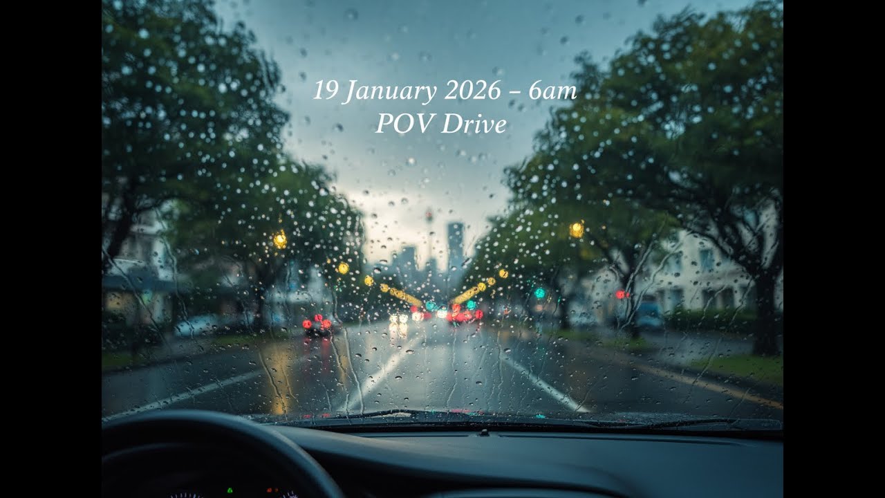 1h12m Silent Sydney Drive Sydney POV Drive in Heavy Rain Ryde → Double Bay → Ryde Silent No Music