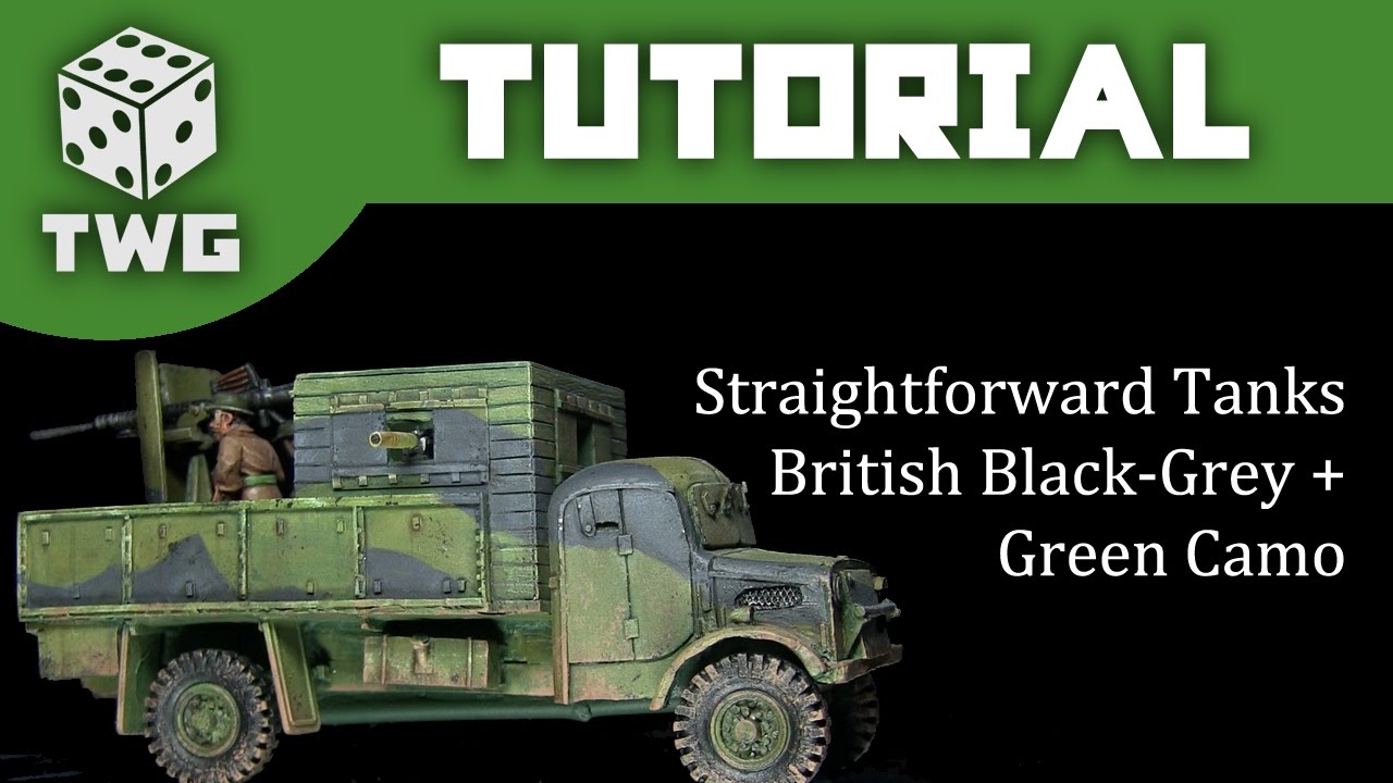 Bolt Action Tutorial: How To Paint WW2 British Black/Grey + Green Camo - Armadillo Mk3