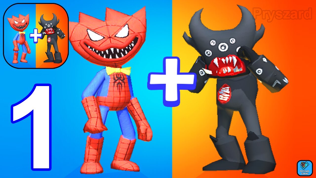 Merge Blue Monster vs Monster - Gameplay Walkthrough Part 1 Tutorial Levels 1-15 (iOS,Android)