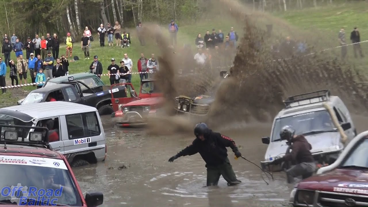 Off road SUVs in off road event ORO water obstacle 2016
