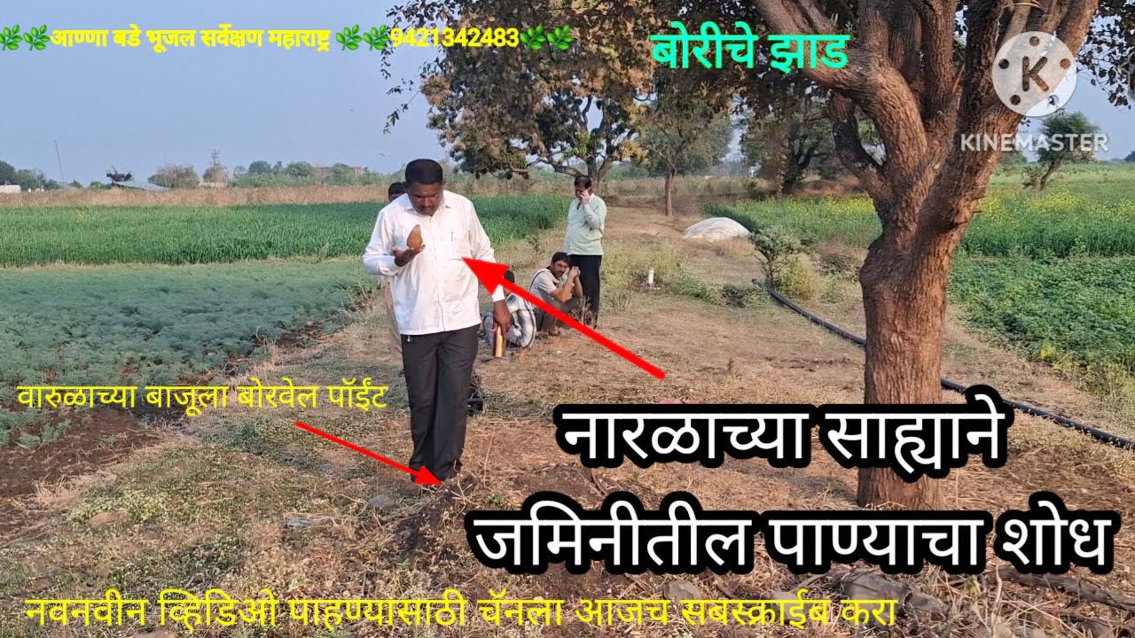 नारळाचा अनुभव एक नंबर, या पद्धतीने बोरवेल 95% सक्सेस,#भुजलसर्वेक्षण #जमिनीतीलपाणीनारळानेशोधने #भूजल 