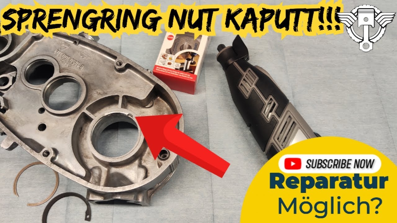 Simson Sprengring Nut am M53 Motorgehäuse Reparatur mit dem Dremel!!