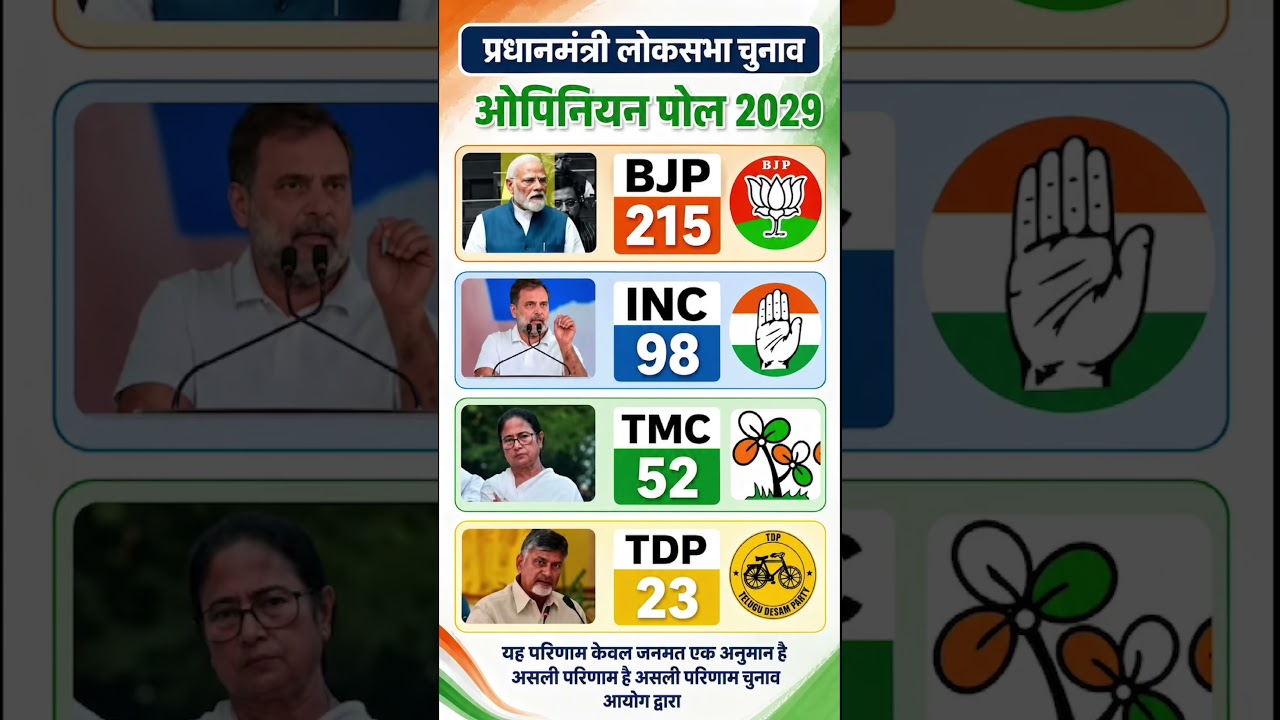 Prime Minister Election 2029 Opinion Poll: BJP, INC, TMC or TDP &ndash; Who Will Win? | Lok Sabha Election