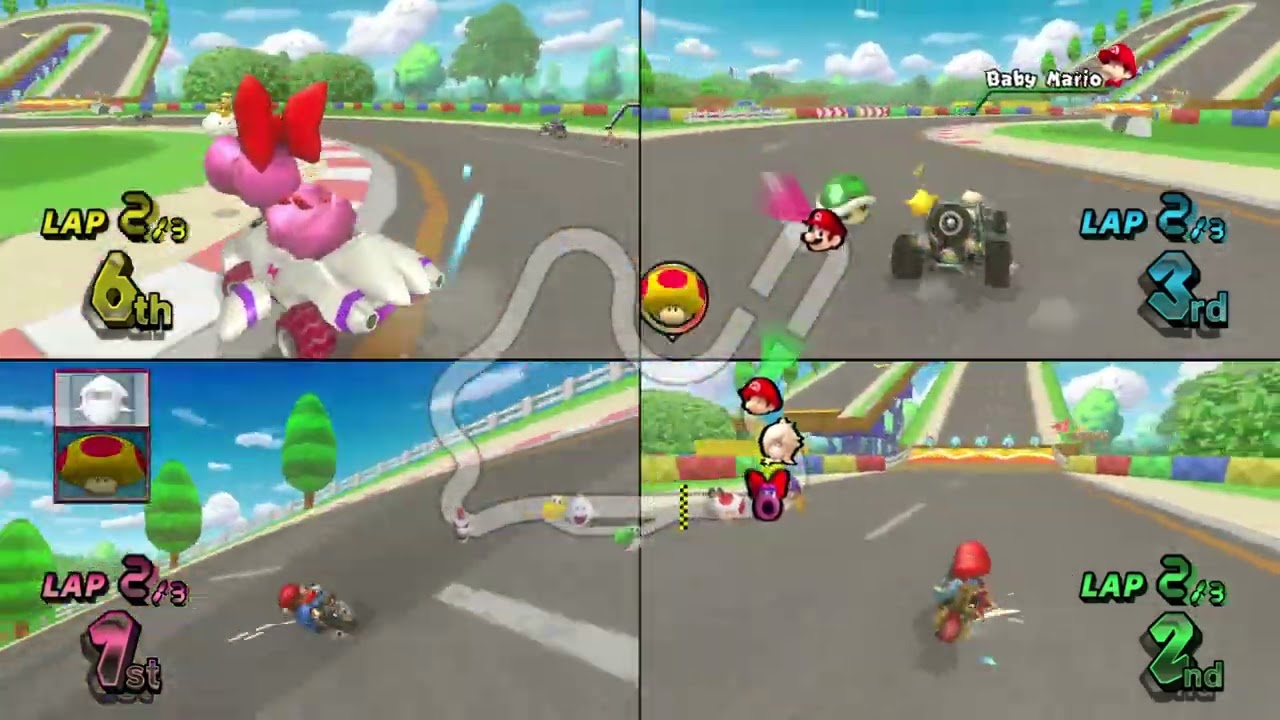 Mario Kart Wii Custom Tracks (History) ✦ 4 Players #739 (3 Tracks) 150cc