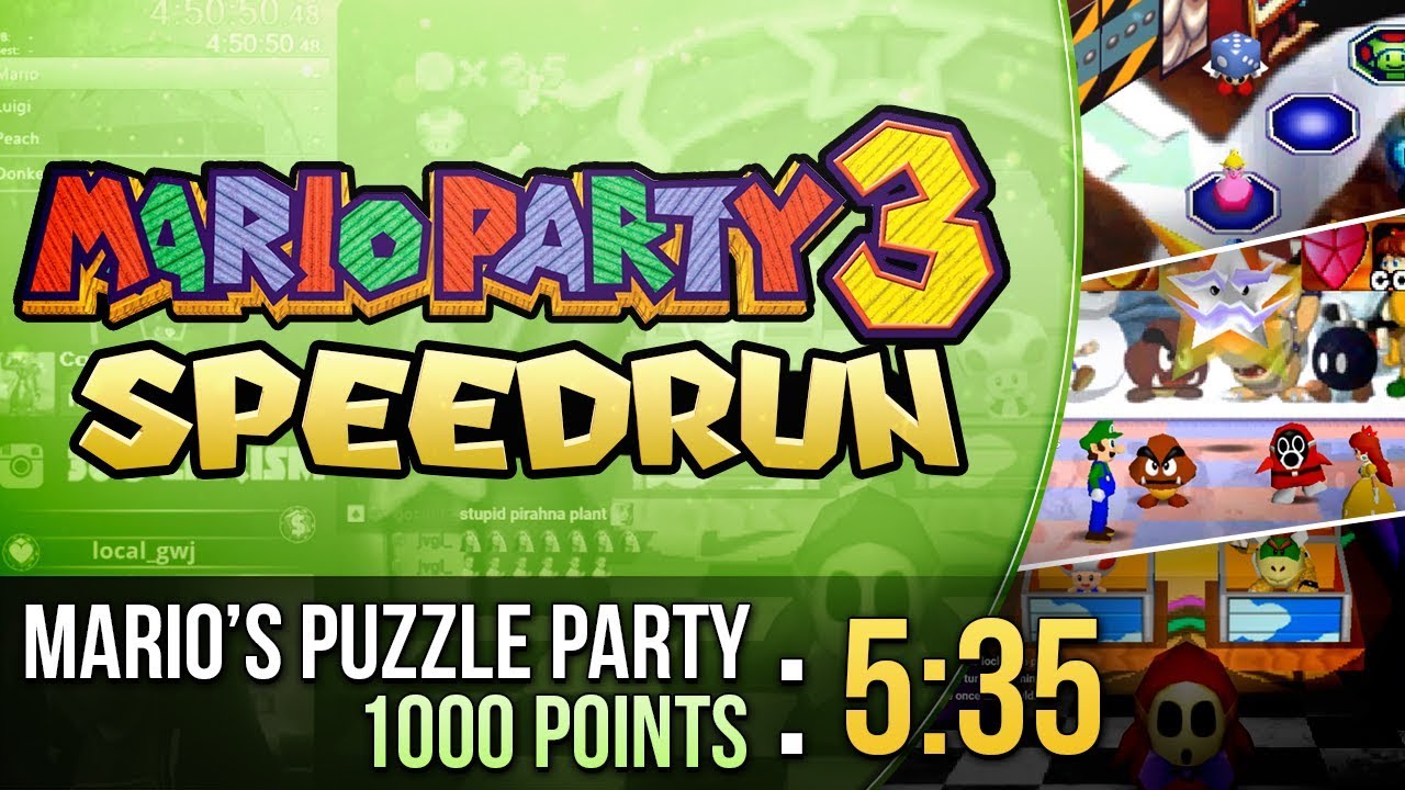 Mario Party 3 Mario's Puzzle Party 1000 Points Speedrun in 