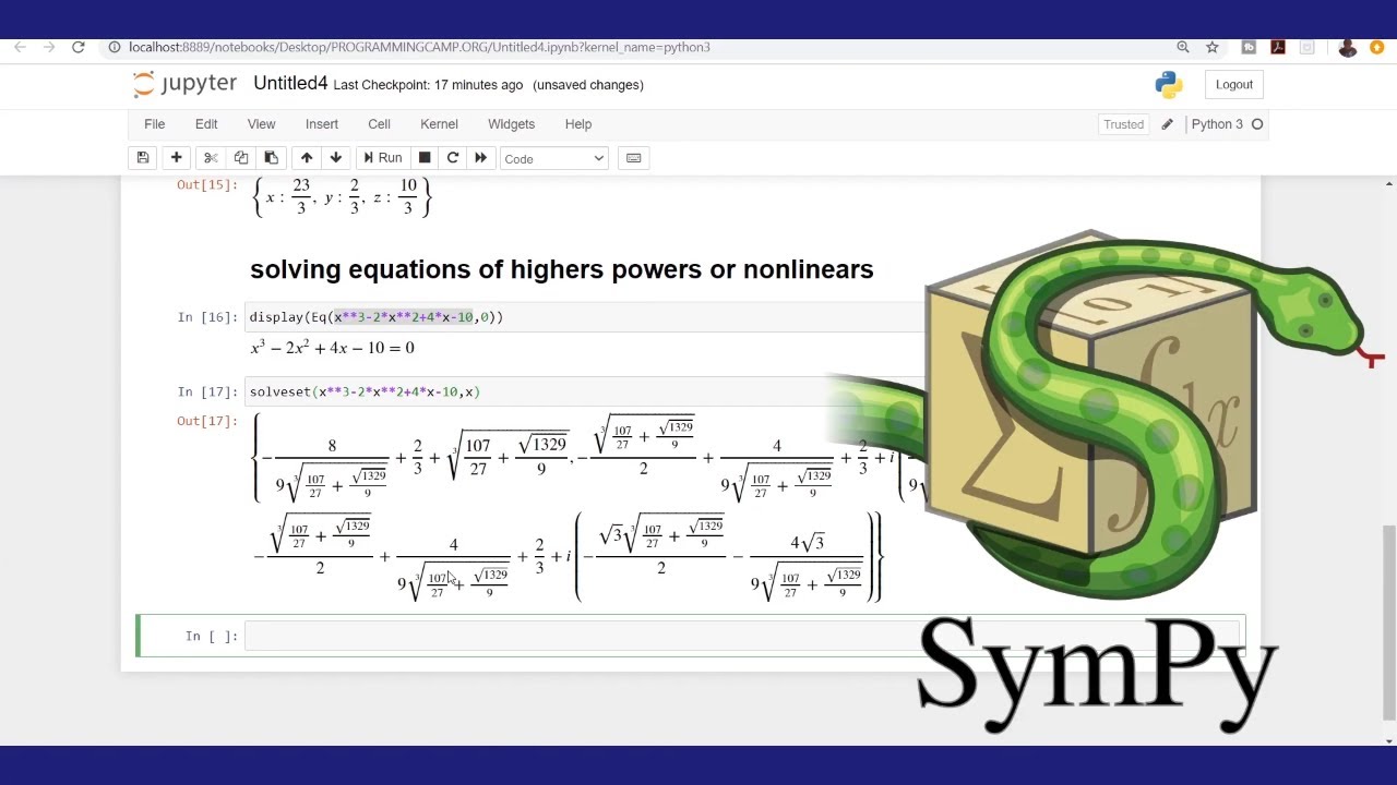 Python Symbolic Computation: How to solve any Equation with SymPy solvers