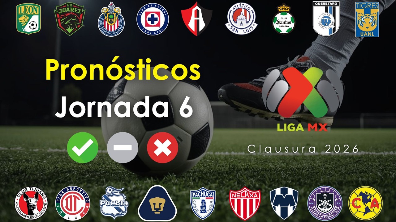 PRON&Oacute;STICOS Jornada 6 Clausura 2026 | An&aacute;lisis Completo Liga MX