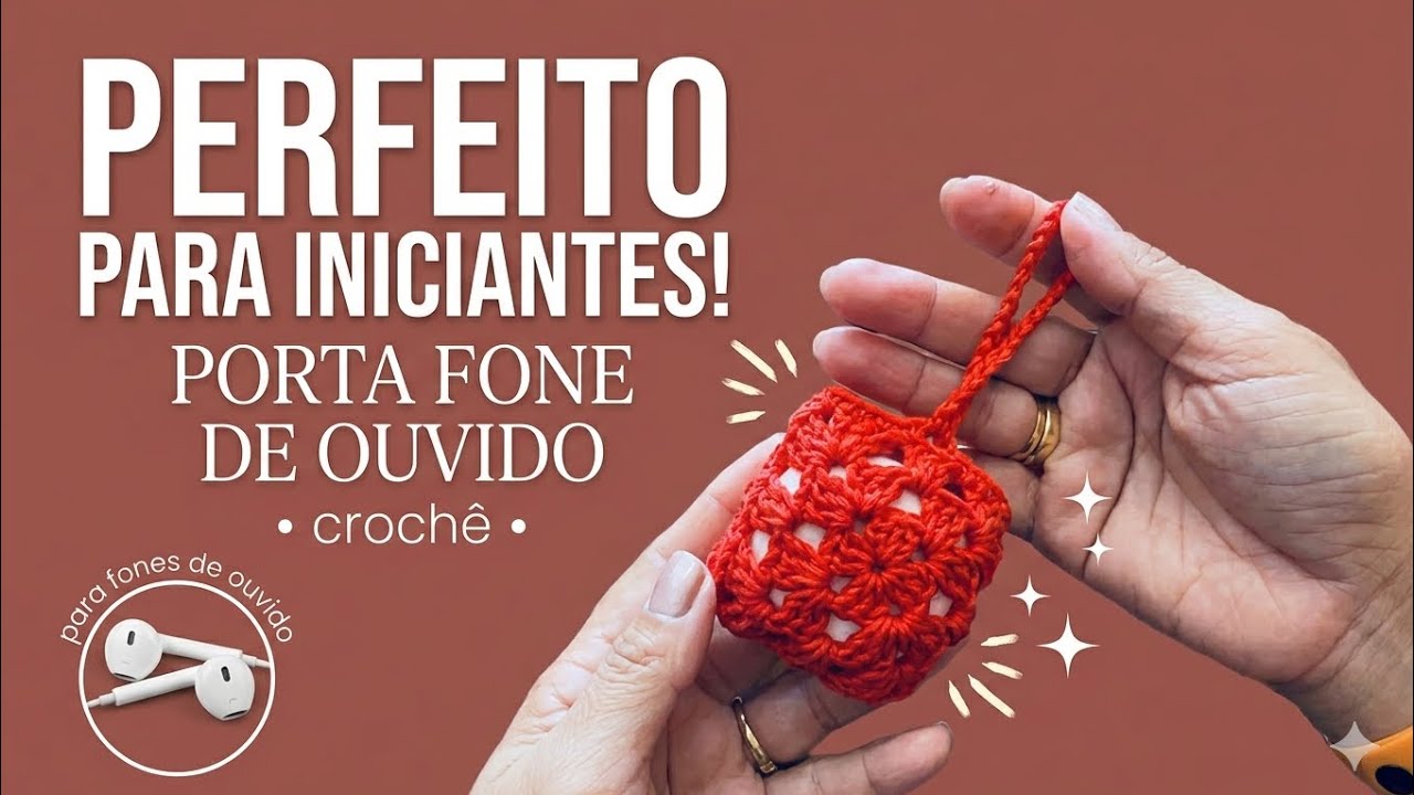 PORTA FONE DE OUVIDO • TUTORIAL DE CROCHÊ • rápido e fácil