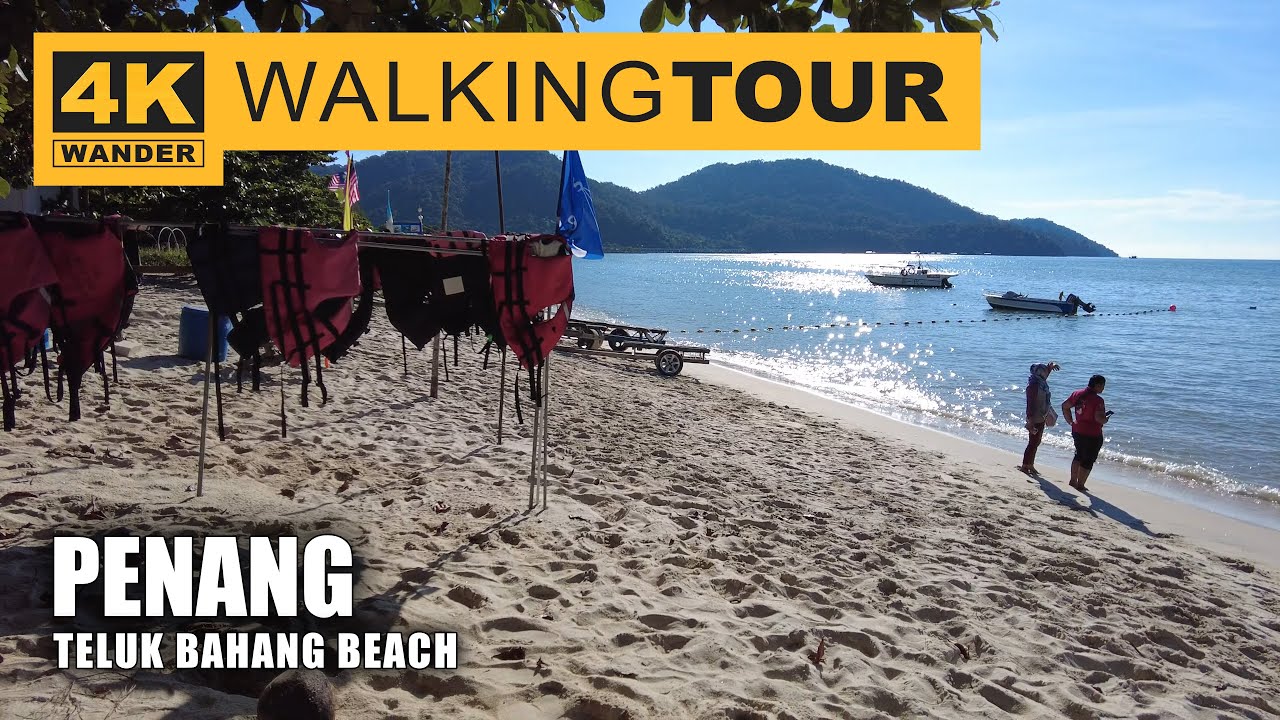 Teluk Bahang Beach Walking Tour in Penang, Malaysia (4K 60fps)