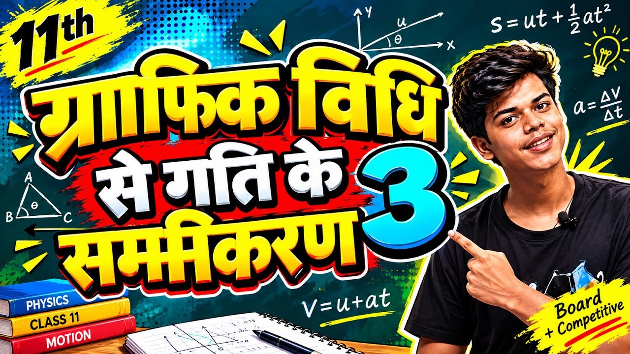 🔥 ग्राफ़िय विधि से गति के तीनो समीकरणों का निगमन | Graphiy Vidhi Se Gati Ke Samikaran |