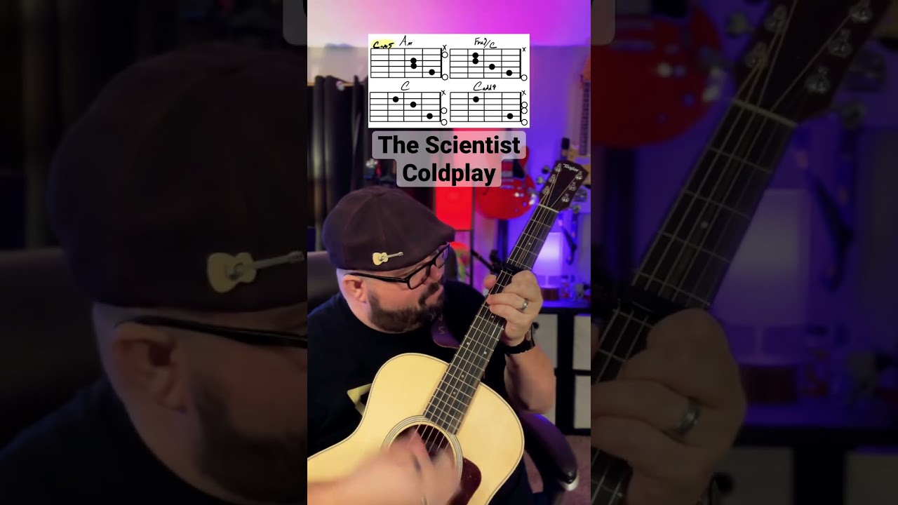 The Scientist by Coldplay Guitar Tutorial Lesson! #guitar #music #shorts #youtubeshorts #guitarra