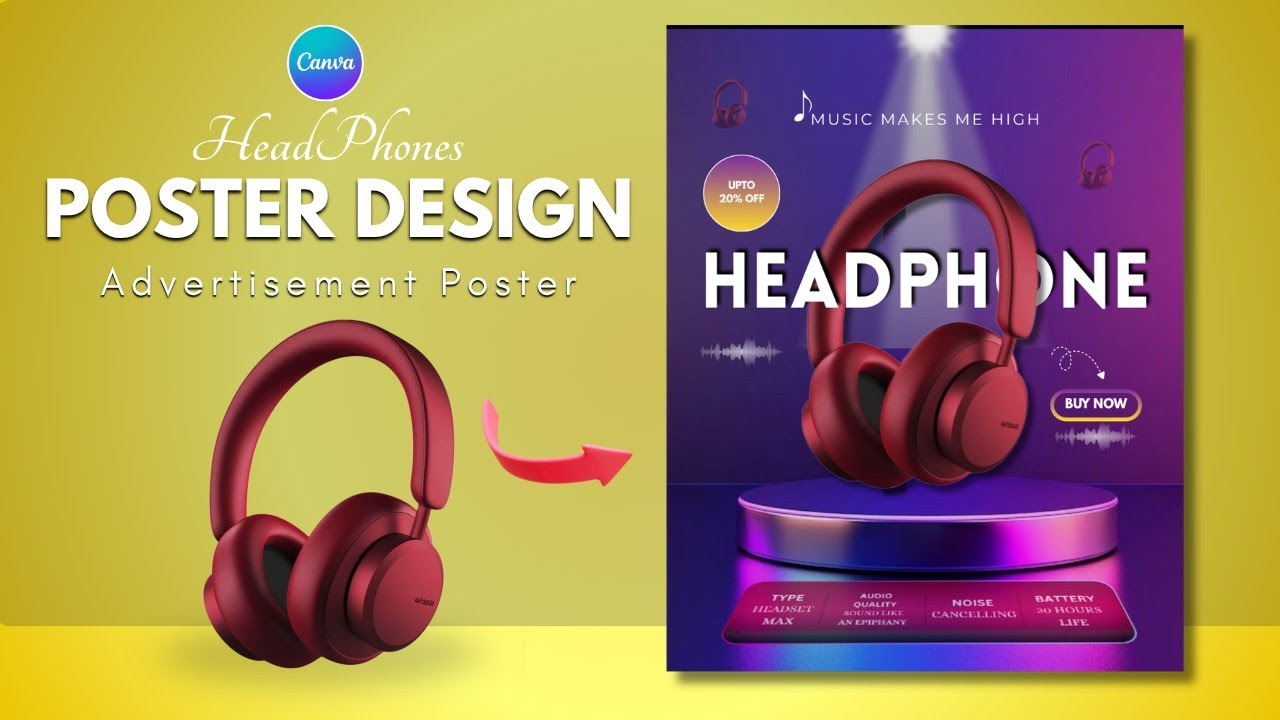 Advertisement Poster Design in Canva | Social Media Post Design | Product Display Idea