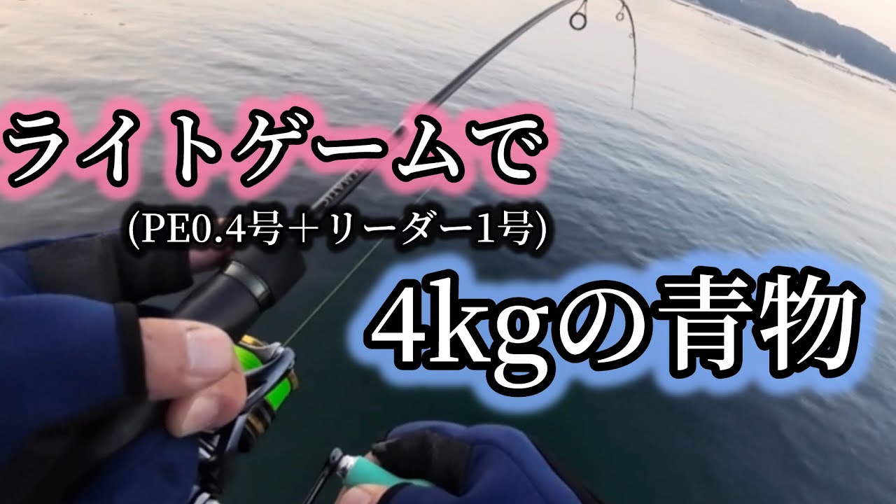 【ライトゲーム】PE0.4号にバイトしてきた4kgの青物