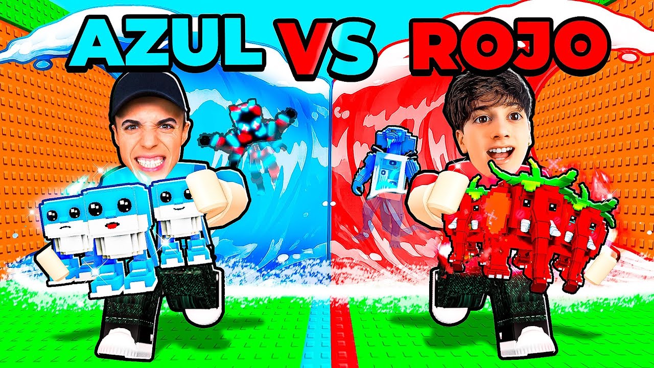 AZUL VS ROJO en ESCAPA del TSUNAMI por BRAINROTS!