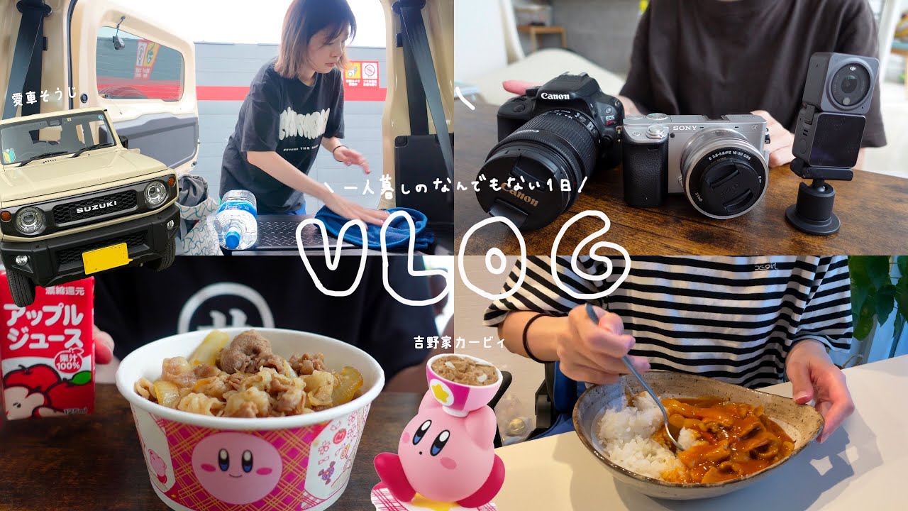 【vlog】ゆるくがんばる日の一人暮らしの日常〜洗車したりご飯作ったり仕事したり〜