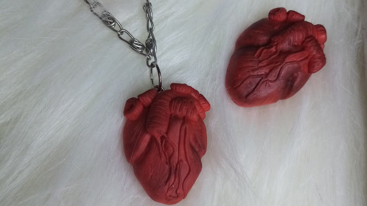 قلب من الصلصال الحراري.... How to make aheart from polymer clay