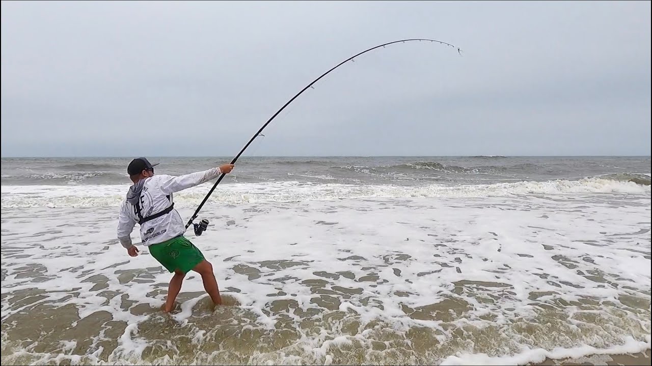 SURF FISHING IN NAMIBIA! Catching these Sharks are exciting!  Adrenalin rush of note!