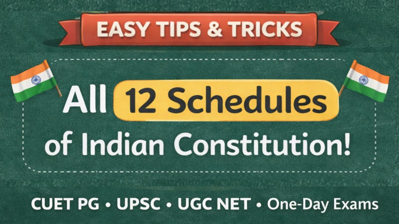 Indian Constitution 12 Schedules Complete Explanation + Memory Tricks | One Shot Revision
