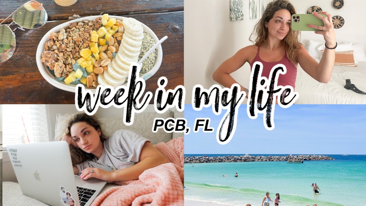 a happy week in my life at home! beach days, gym, online final, fitness haul | PCB, FL