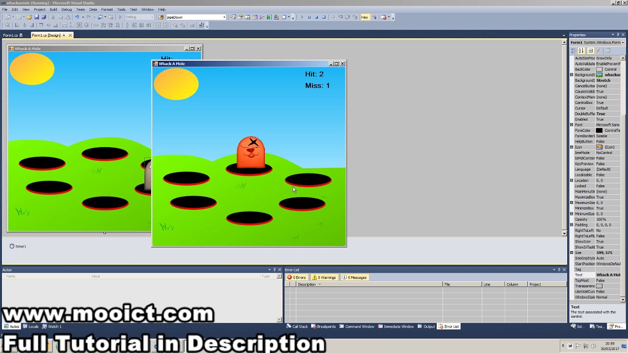 C# Tutorial - How to make simple Whack a mole game in visual studio