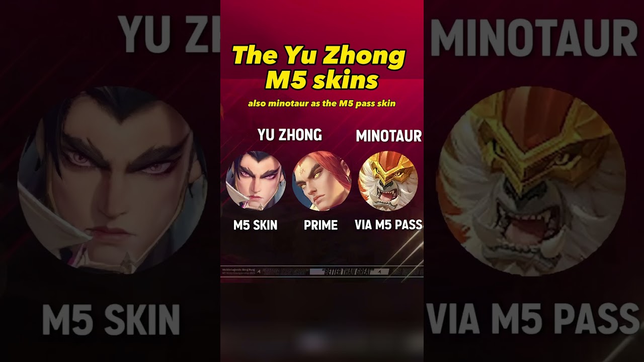 Yu Zhong M5 Prime Skin and M5 Skin teaser!!! also Minotaur being your M5 pass! #mlbb #yuzhong #m5