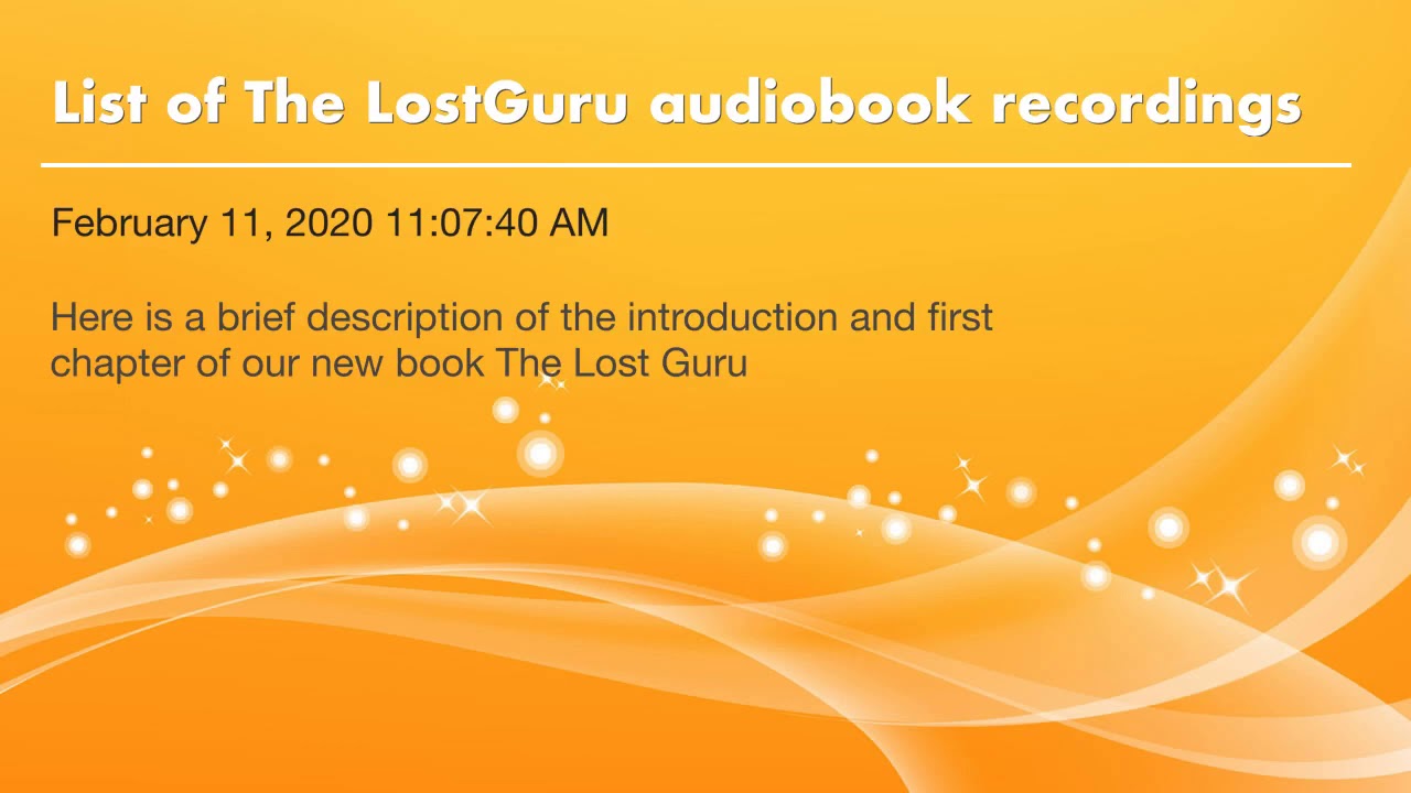List of The LostGuru audiobook recordings