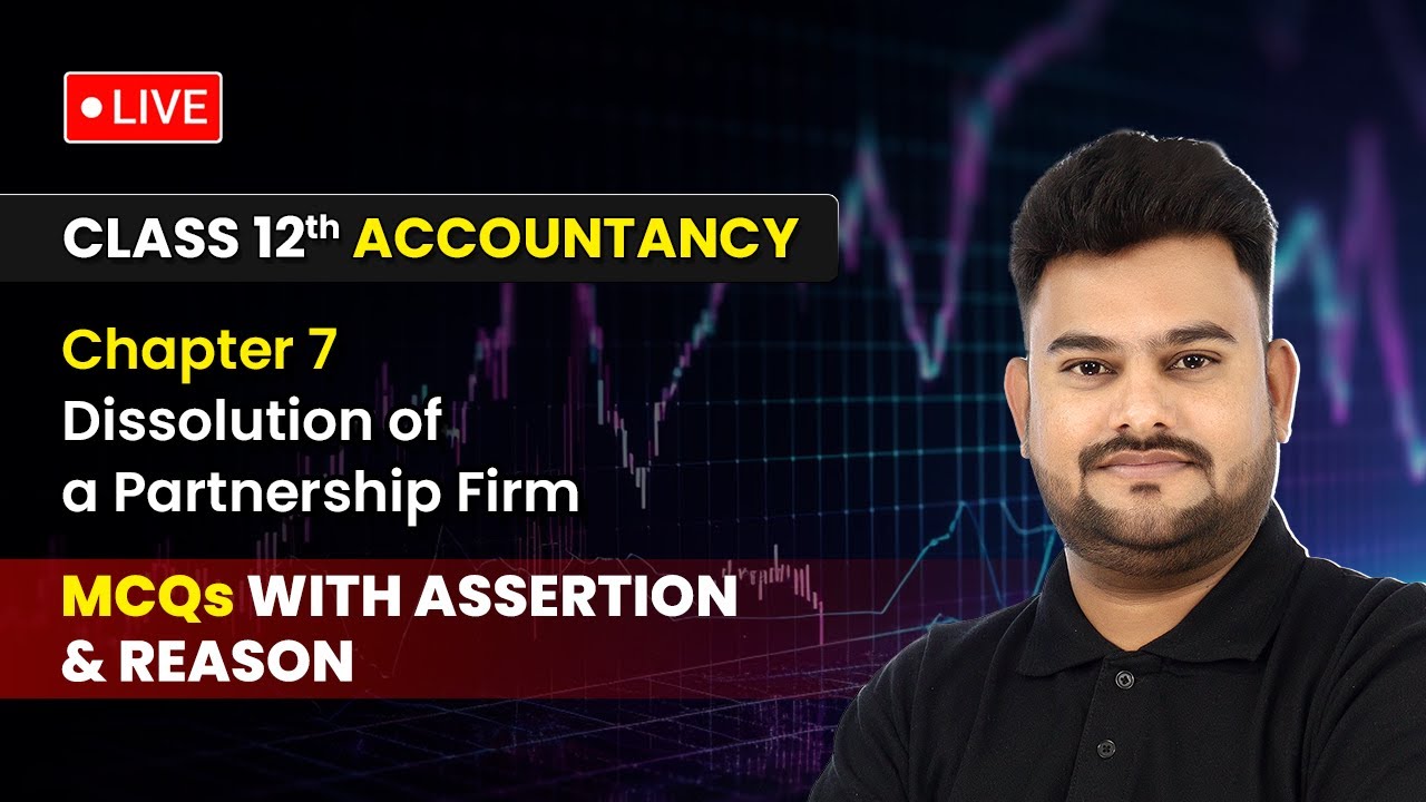 Accountancy Dissolution of a Partnership Firm - MCQs with Assertion & Reason |Class 12 Accounts Ch 7