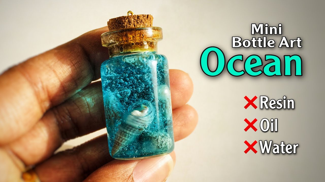 Ocean mini bottle art without uv-resin | ocean bottle art | mini bottle art | tiny bottle art |#135