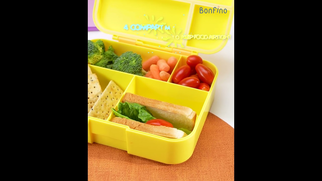 Bonfino ABS Shell Bento Lunch Box With Food Jar - Blue