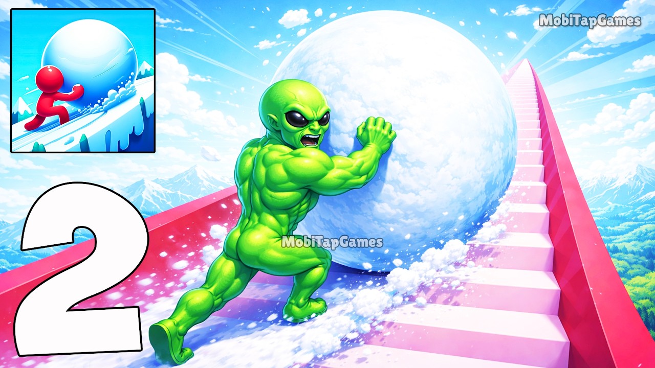 Snow Race 3D – Gameplay Walkthrough Part 2 – Ice Bridge Run & Snowball Racing (iOS, Android)