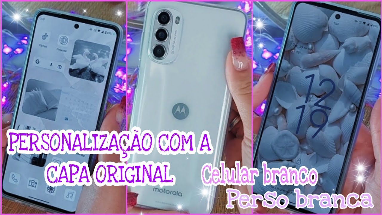 ORGANIZANDO MEU MOTOROLA com a capinha original! Tema branco 🤍